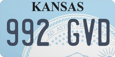 KS license plate 992GVD