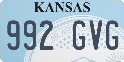 KS license plate 992GVG