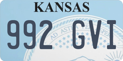 KS license plate 992GVI