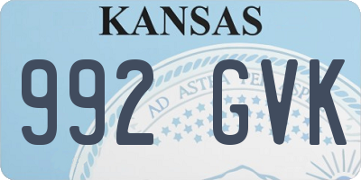 KS license plate 992GVK