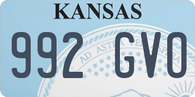 KS license plate 992GVO