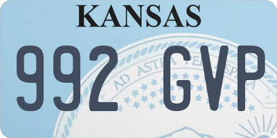 KS license plate 992GVP