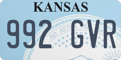 KS license plate 992GVR