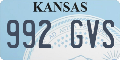 KS license plate 992GVS