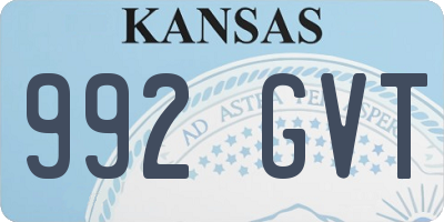 KS license plate 992GVT