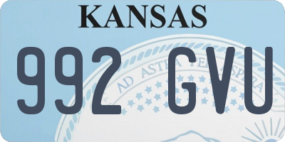 KS license plate 992GVU