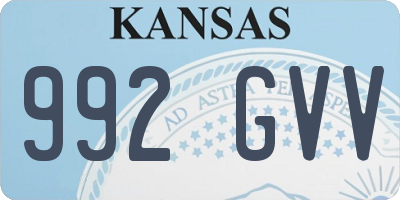 KS license plate 992GVV