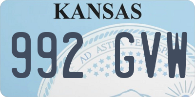 KS license plate 992GVW