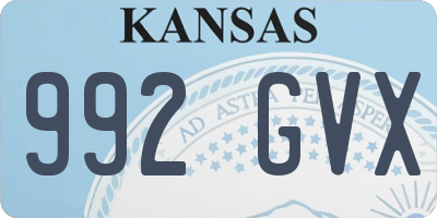 KS license plate 992GVX
