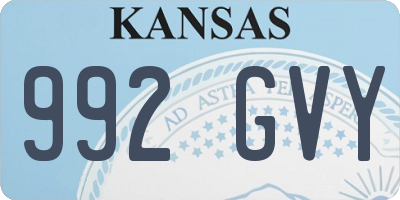 KS license plate 992GVY