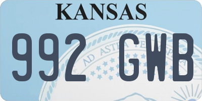 KS license plate 992GWB