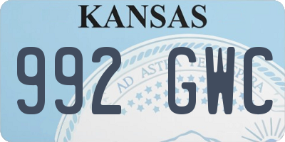 KS license plate 992GWC