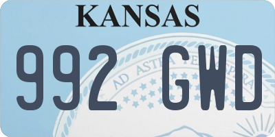 KS license plate 992GWD
