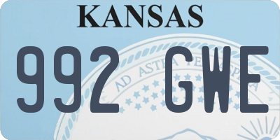 KS license plate 992GWE