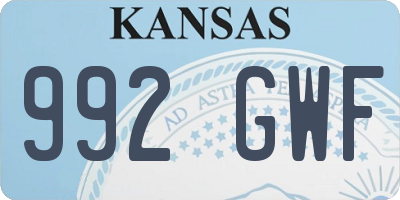 KS license plate 992GWF
