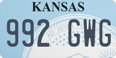 KS license plate 992GWG