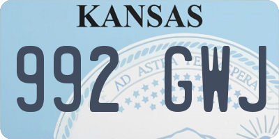KS license plate 992GWJ
