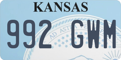KS license plate 992GWM