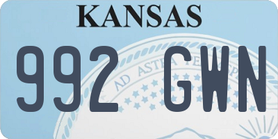 KS license plate 992GWN
