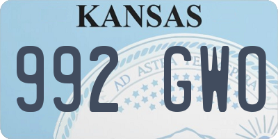 KS license plate 992GWO