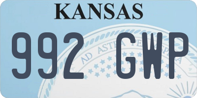 KS license plate 992GWP