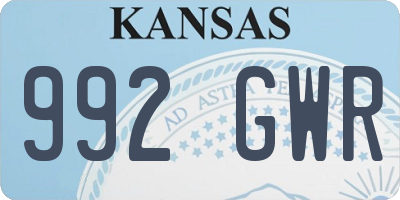 KS license plate 992GWR