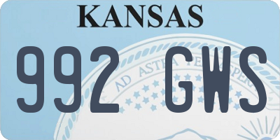 KS license plate 992GWS