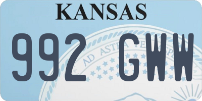 KS license plate 992GWW