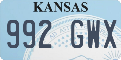 KS license plate 992GWX