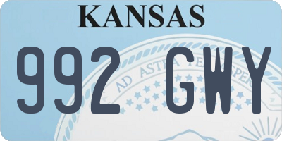 KS license plate 992GWY