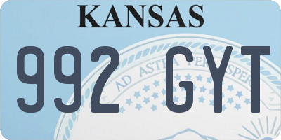KS license plate 992GYT