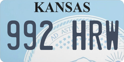 KS license plate 992HRW