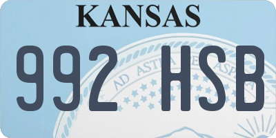 KS license plate 992HSB