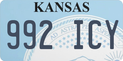 KS license plate 992ICY