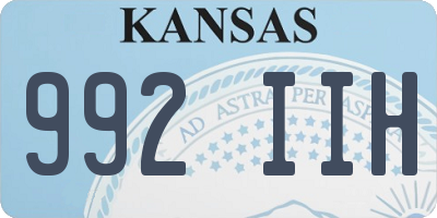 KS license plate 992IIH