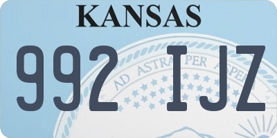 KS license plate 992IJZ