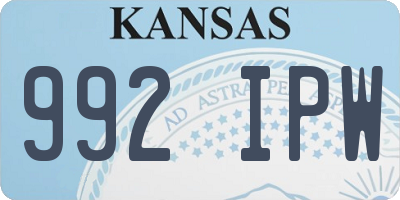 KS license plate 992IPW