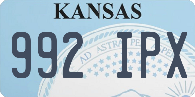 KS license plate 992IPX