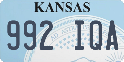 KS license plate 992IQA