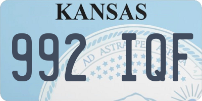 KS license plate 992IQF