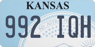 KS license plate 992IQH