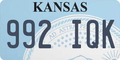 KS license plate 992IQK