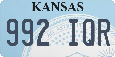 KS license plate 992IQR