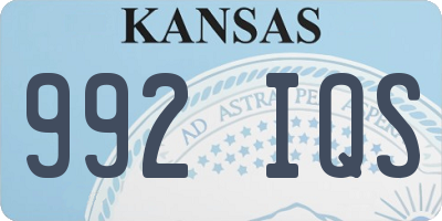 KS license plate 992IQS