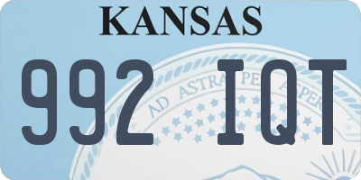 KS license plate 992IQT