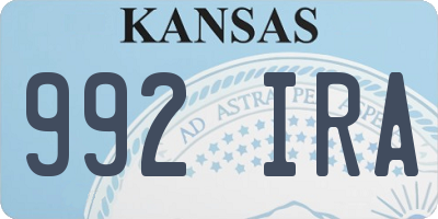 KS license plate 992IRA