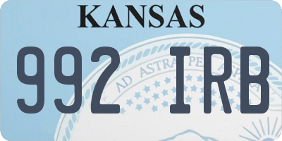 KS license plate 992IRB