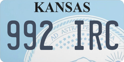 KS license plate 992IRC