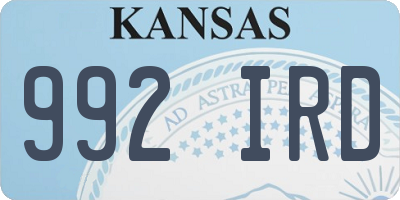 KS license plate 992IRD