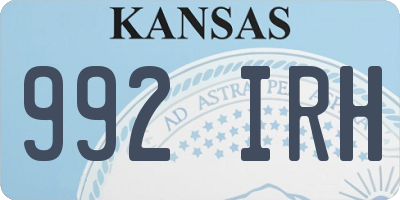 KS license plate 992IRH